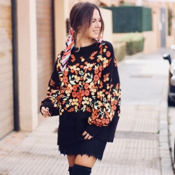 Zara Floral Embroidered Sweater - Picture 2 of 9